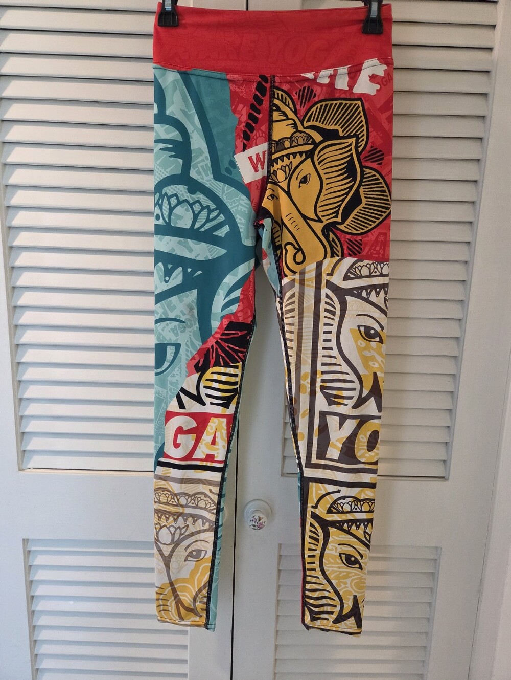 Women's Graphic We Are Yoga Leggings - Multi Colored Design. Sz S
